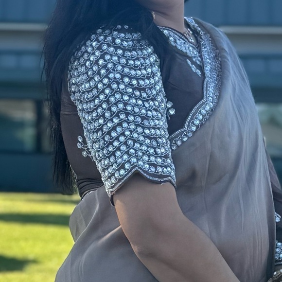 Satin silk saree - Picture 6 of 8